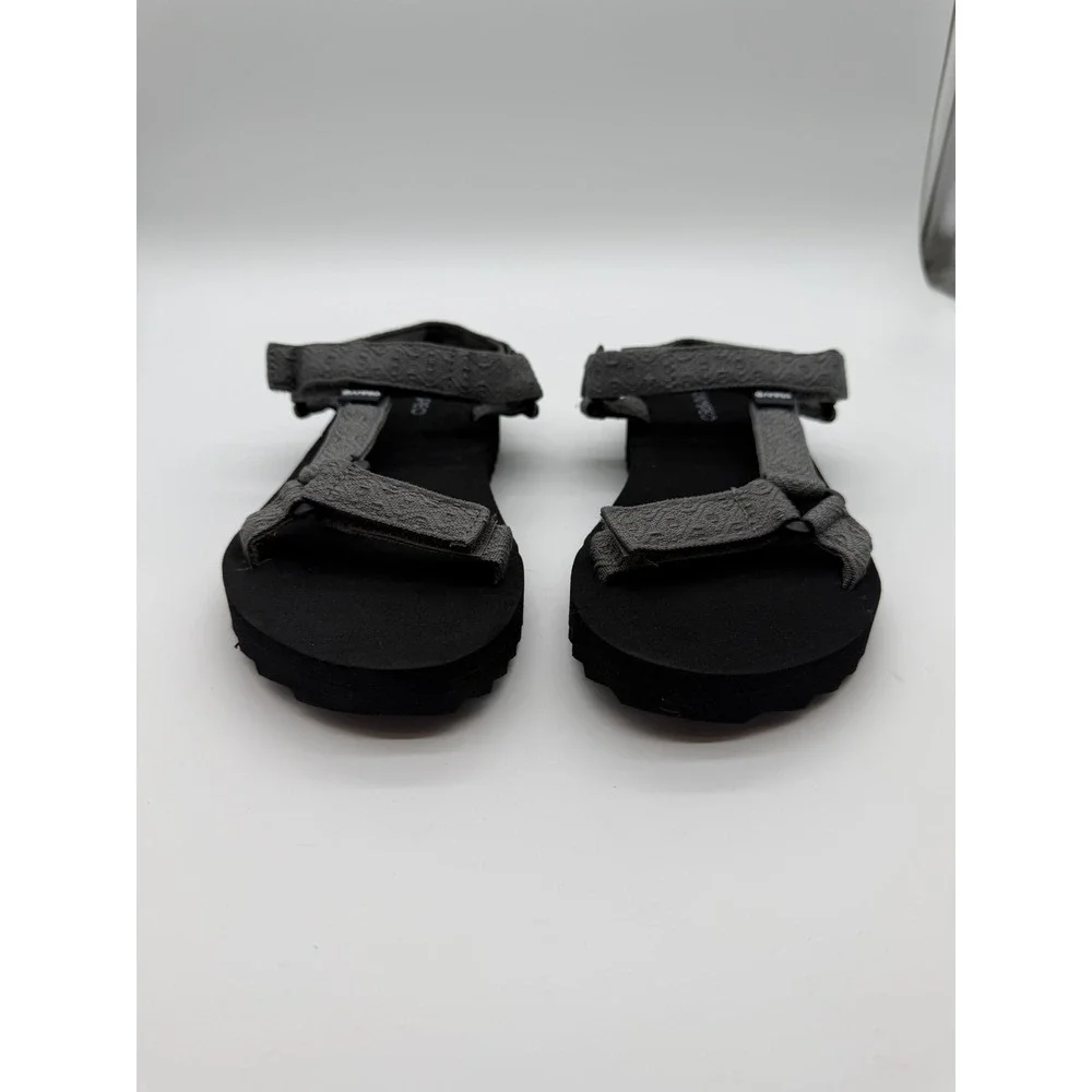 Bamboo Womens Grey Strappy Platform Sport Sandals Size 6 Hook Loop Comfort
